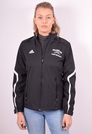 ADIDAS WOMENS VINTAGE TRACKSUIT TOP JACKET MEDIUM BLACK 90S