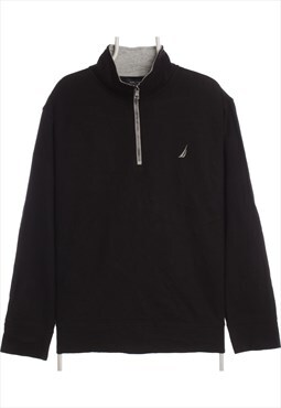 Nautica 90's Quarter Zip Cotton Sweatshirt XLarge Black