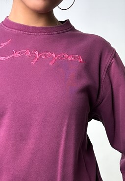 Burgundy 90s Kappa Embroidered Spellout Sweatshirt