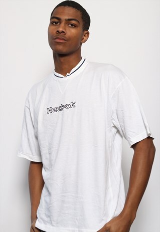 VINTAGE REEBOK SPELL OUT LOGO T-SHIRT WHITE