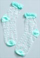 SUMMER SPRING GREEN POLKA SOCKS