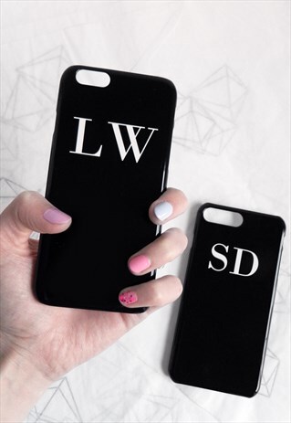 BLACK AND WHITE MINIMAL MONOGRAM PHONE CASE