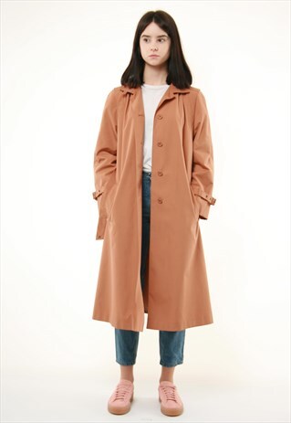 90S VINTAGE VTG RARE CLASSIC COAT LINED TRENCH 281