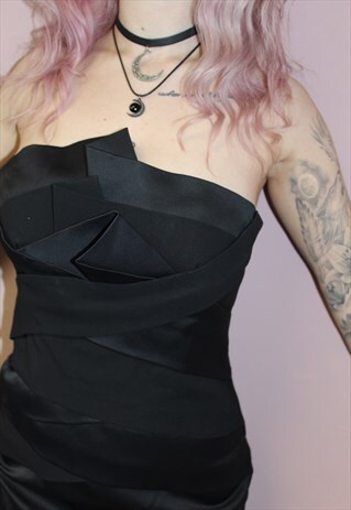 90'S VINTAGE BLACK EVENING DRESS