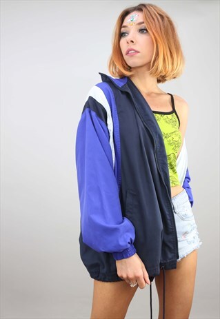 VINTAGE 80S 90S OVERSIZED FESTIVAL SHELL WINDBREAKER JACKET