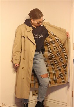 Vintage 1980s Burberry Nova print double breasted trenchcoat
