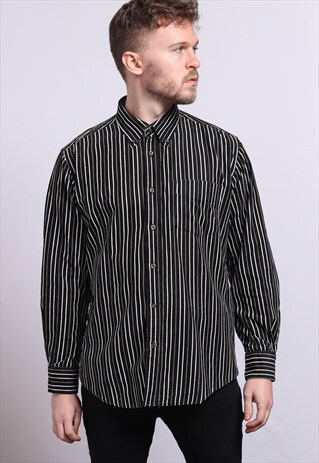 VINTAGE CORDUROY CORD STRIPED SHIRT