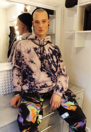 DROP SHOULDER PREMIUM QUALITY TIE DYE GRADIENT WASHED HOODIE