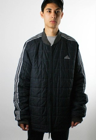 ADIDAS 1990S PADDED BOMBER JACKET PUFFER COAT