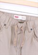 VINTAGE LEVI'S JOGGERS BEIGE BROWN WITH DRAWSTRING AND LOGO