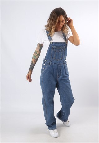 DENIM DUNGAREES NO BOUNDARIES VINTAGE UK 12 (HF4G)
