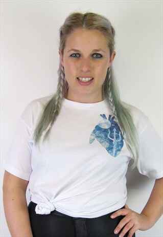 MERMAID HEART WHITE POCKET TEE