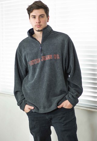 VINTAGE NAUTICA 1/4 ZIP FLEECE LOGO 90S XL 21.7