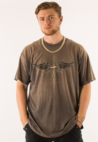 VINTAGE 90S GREY HARLEY DAVIDSON T-SHIRT TEE