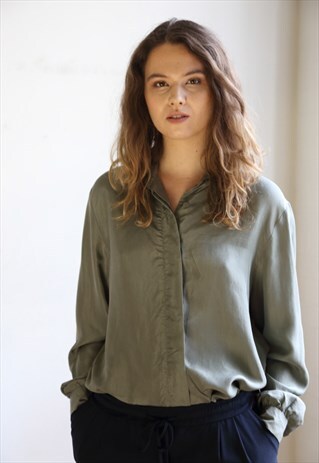GREEN SILK SHIRT
