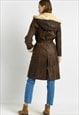 80S SUEDE SHEEPSKIN LEATHER SHEARLING COAT 6975