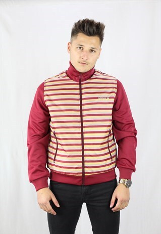 MENS VINTAGE ADIDAS JACKET LARGE CARDIGAN TENNIS SLIM 90S