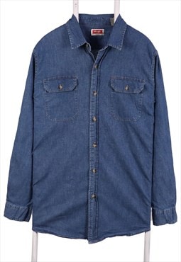 Vintage 90's Wrangler Shirt Denim Button Up Long Sleeve