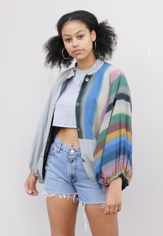 VINTAGE OVERSIZED PATTERNED BOMBER JACKET X365