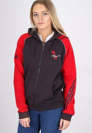 VINTAGE RED AND GREY ADIDAS SPORTS JACKET