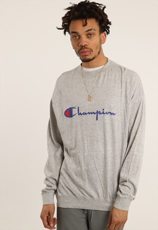 VINTAGE CHAMPION PRINTED SPELL OUT SWEATSHIRT