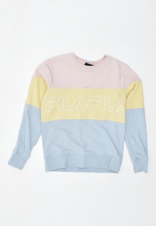 VINTAGE 90'S FILA SWEATSHIRT JUMPER STRIPES MULTI