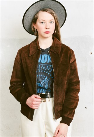 VINTAGE 90S SUEDE BOMBER JACKET