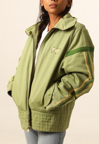 VINTAGE ADIDAS ORIGINALS EMBROIDERED LOGO BOMBER JACKET