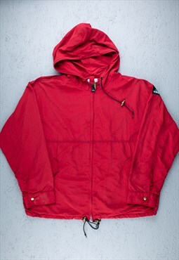 90s Adidas Equipment Red Minimal Logo Shell Jacket - B2415