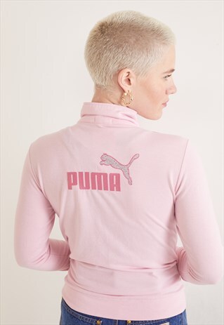 VINTAGE PUMA ZIP-UP SWEATSHIRT PINK