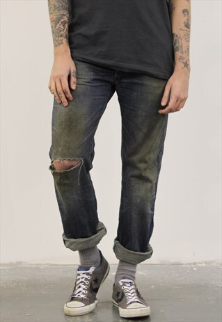VINTAGE BLUE LEVI'S 501 RIPPED JEANS