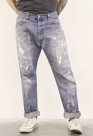 VINTAGE BLUE LEVI'S PAINT 501 JEANS