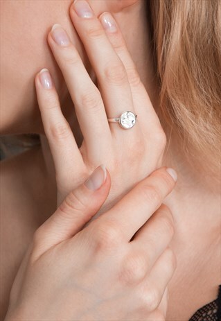 HAMMERD DISC RING STERLING SILVER