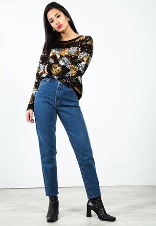 VINTAGE 80S LEVI'S MOM JEANS DARK WASH / 0197