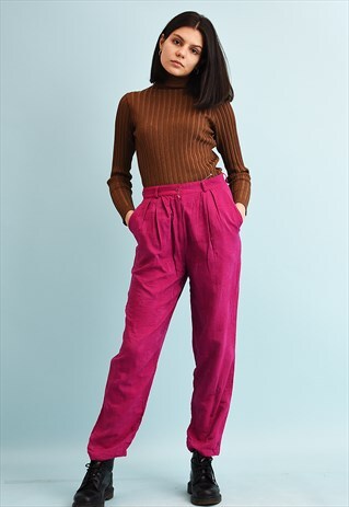 80'S RETRO REGULAR WAIST LOOSE TROUSERS