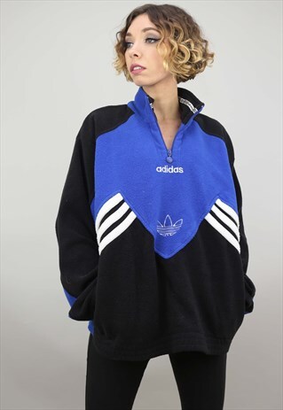 VINTAGE 90S OVERSIZED ADIDAS 1/4 ZIP FLEECE