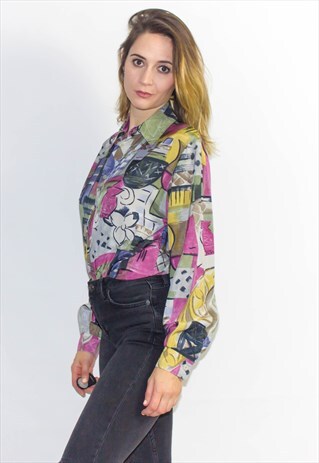 VINTAGE 90'S PATTERNED BLOUSE