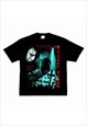 Black Monroe  fans Retro T shirt tee 