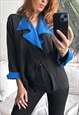 Vintage Color Block Crop Jacket - M- S