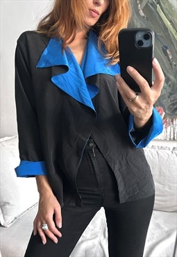 Vintage Color Block Crop Jacket - M- S