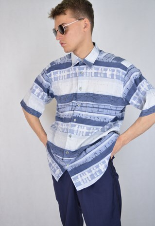 VINTAGE GRAPHIC BLUE FESTIVAL SHIRT