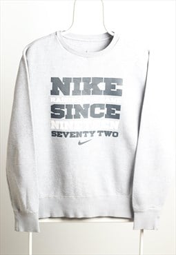 Vintage Nike Sportswear Script Crewneck Sweatshirt Grey M