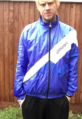 VINTAGE SPORTS SHELL SUIT JACKET BOMBER MENS UHLSPORT L