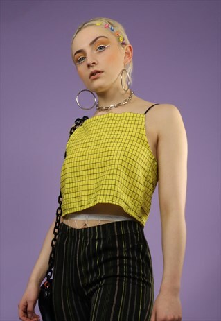 CROP TOP IN YELLOW CHECK