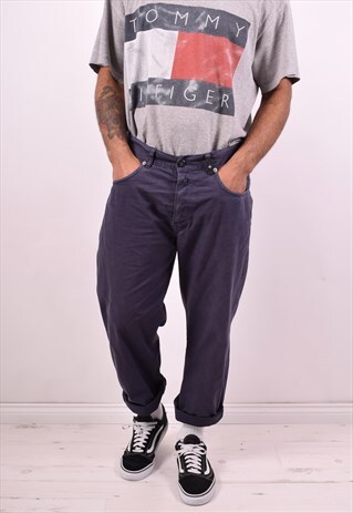 STONE ISLAND MENS VINTAGE TROUSERS W38 BLUE 90S