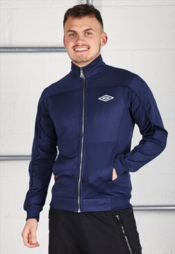 Vintage Umbro Track Jacket in Navy Tracksuit Jumper Small