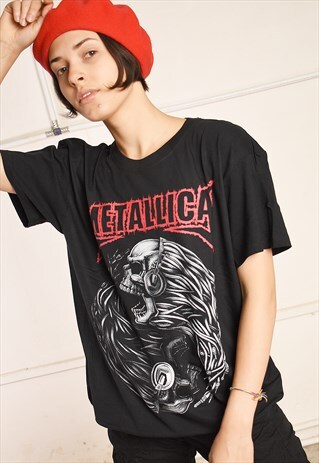 90'S RETRO STYLE METALLICA ROCK BAND T-SHIRT TEE TOP