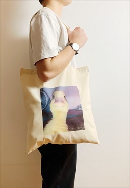 Duck Stare Funny Meme Tote Bag Staring Into Your Soul