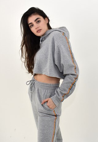 G&G CROPPED SG RAINBOW RIBBON STRIPES HOOD