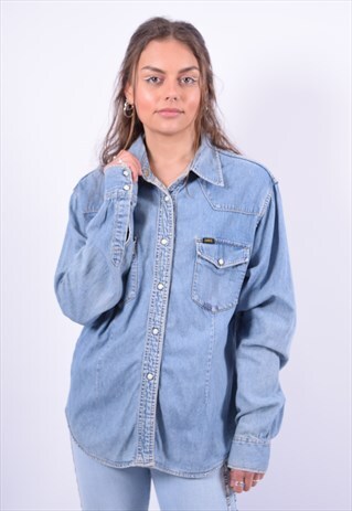 VINTAGE LEE DENIM SHIRT BLUE